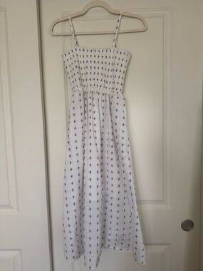 dRA Los Angeles White Maxi Dress with Micro Print